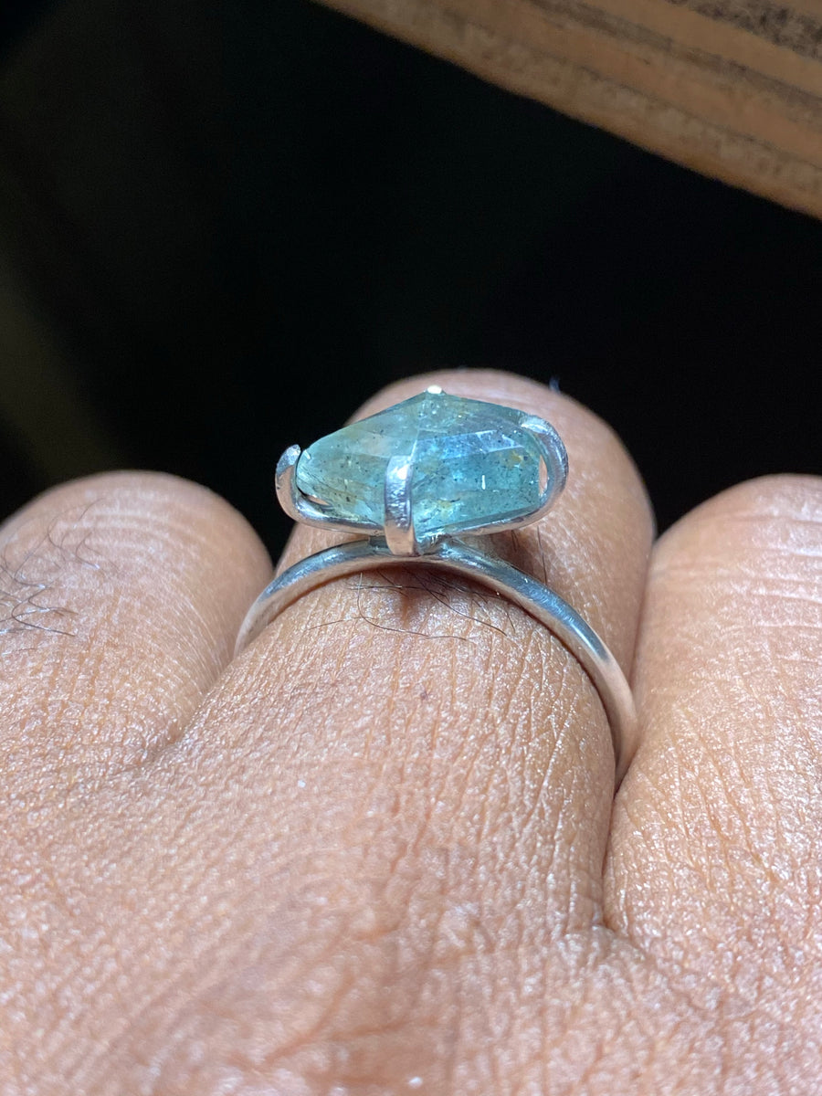 Ring Moss Aquamarine Fine